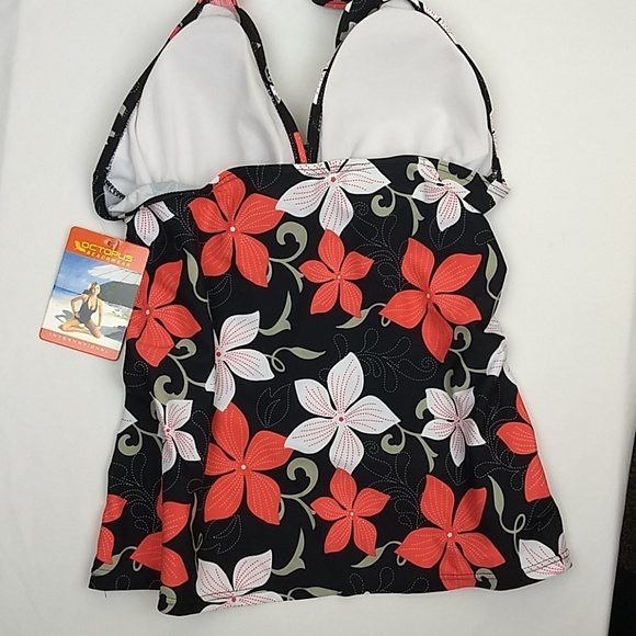 Octopus Beachwear Floral Swimsuit Halter Top - Picture 3 of 7